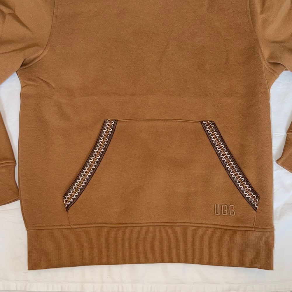 NWT UGGbraid Tasman Pull-On Hoodie In Chestnut Size Medium - Picture 5 of 16